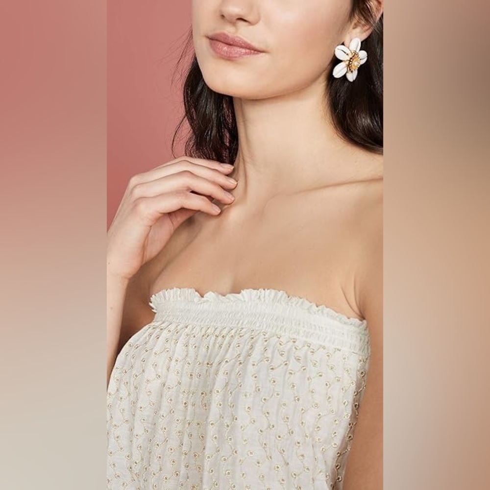 Ramy Brook Atlas Swim Cover Up, Eyelet Crop Top Sz Small